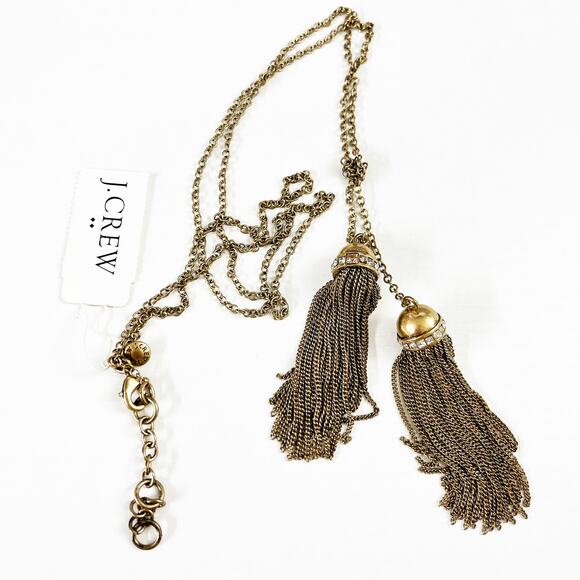 J. Crew Factory Double Tassel Necklace NEW - Picture 3 of 7